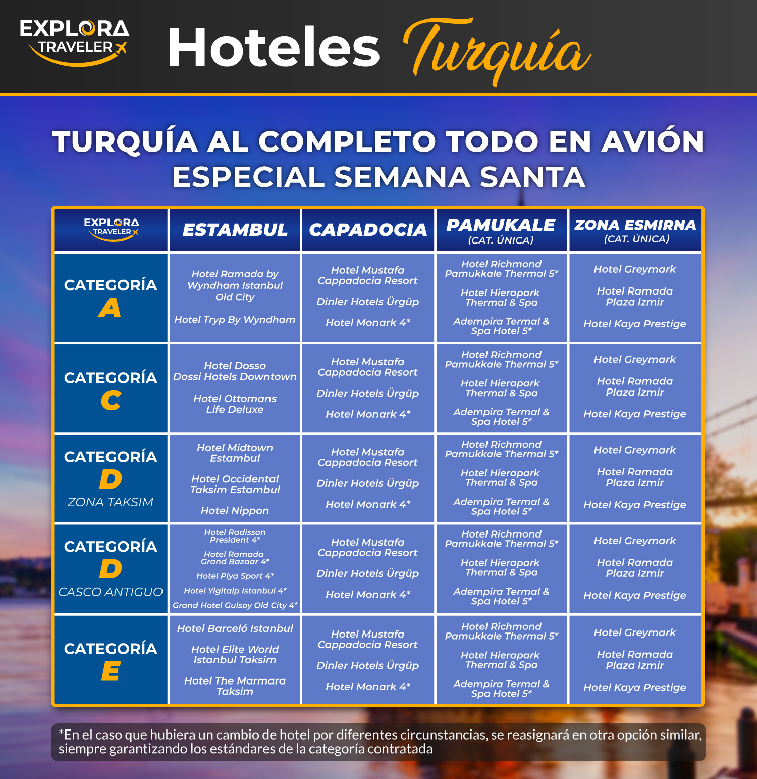 CATEGORIAS TURQUIA AL COMPLETO TODO EN AVION ESPECIAL SEMANA SANTA