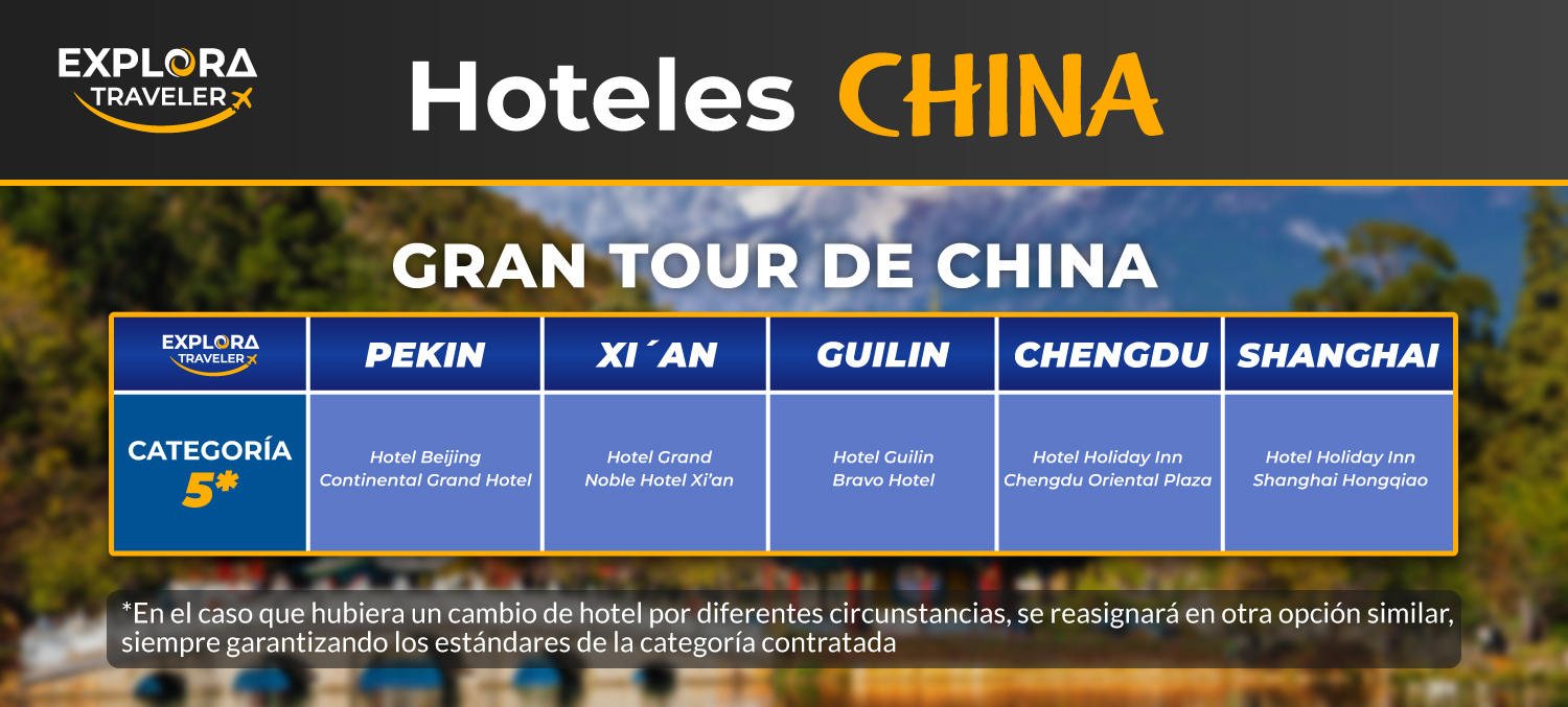 CATEGORÍAS GRAN TOUR DE CHINA - CUPOS GARANTIZADOS