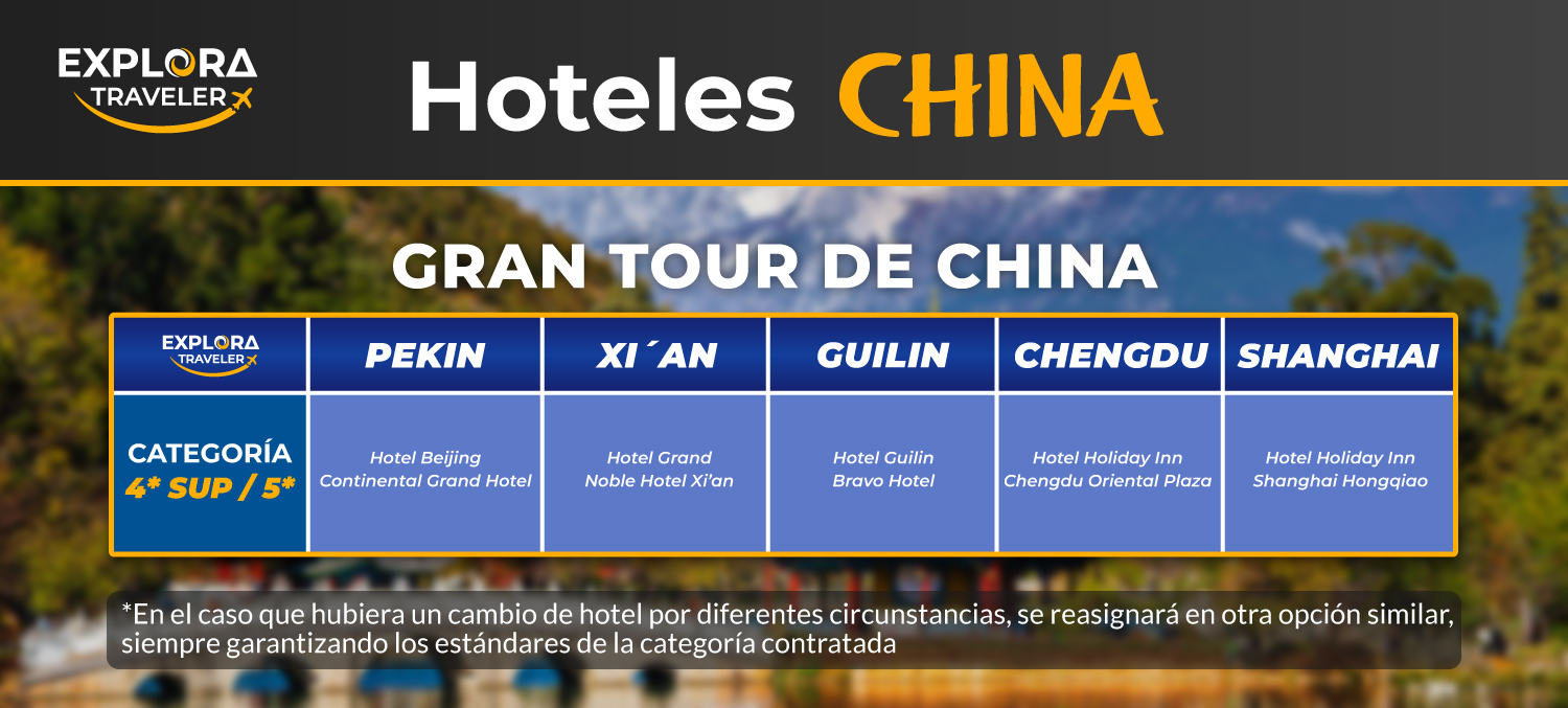 CATEGORÍAS GRAN TOUR DE CHINA - CUPOS GARANTIZADOS
