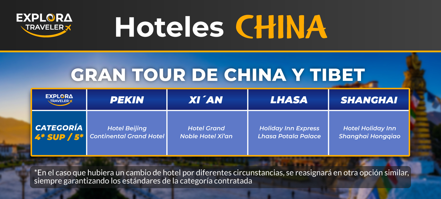 CATEGORÍAS CATEGORÍAS GRAN TOUR DE CHINA Y TIBET - CUPOS GARANTIZADOS