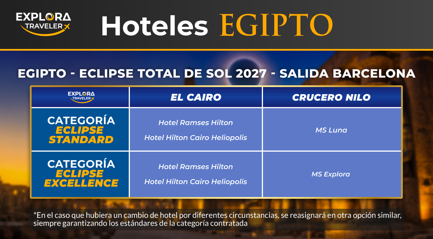 EL GRAN ECLIPSE DE LUXOR 2027 - SALIDA EXCLUSIVA BARCELONA