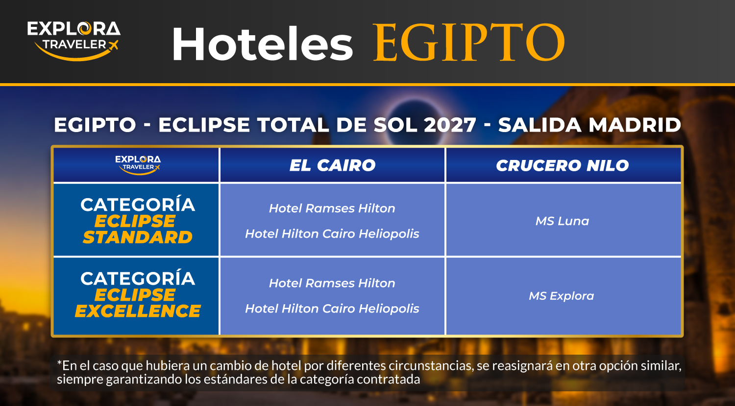 EL GRAN ECLIPSE DE LUXOR 2027 - SALIDA EXCLUSIVA MADRID